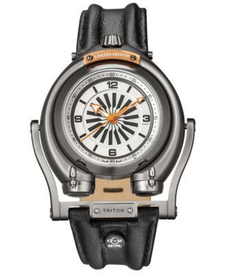 GV2 by Gevril Men's Triton Swiss Automatic Leather Strap Watch