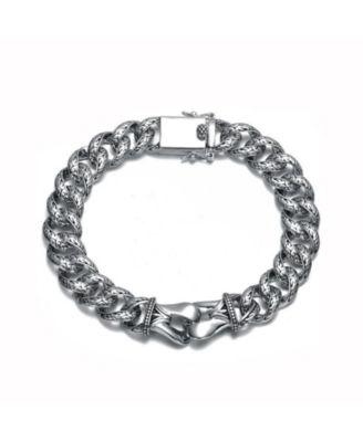Rachel Glauber Unique Men's 14K Gold Plated Vine Enamel Detail Chain Bracelet