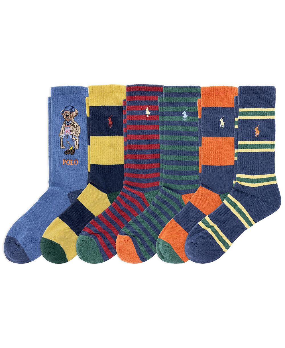 Polo Ralph Lauren мужские носки с рибаной и круглым мыском Litchfield Bear, 6 пар