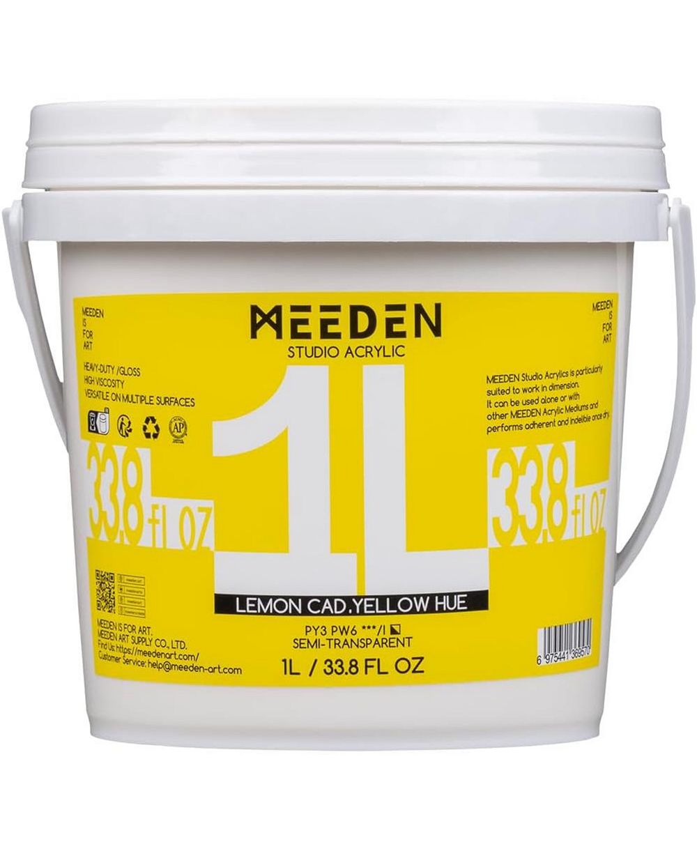 Meeden Acrylic Paint, Heavy Body, Gloss Finish, Extra-Large 1 Liter /33.8 ounces Non-Toxic Rich Pigments Color