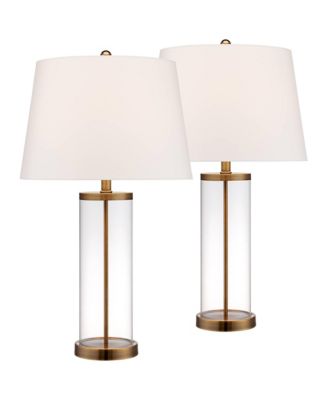 Набор из 2 настольных ламп 360 Lighting 26" High Cylinder Country Cottage Glass