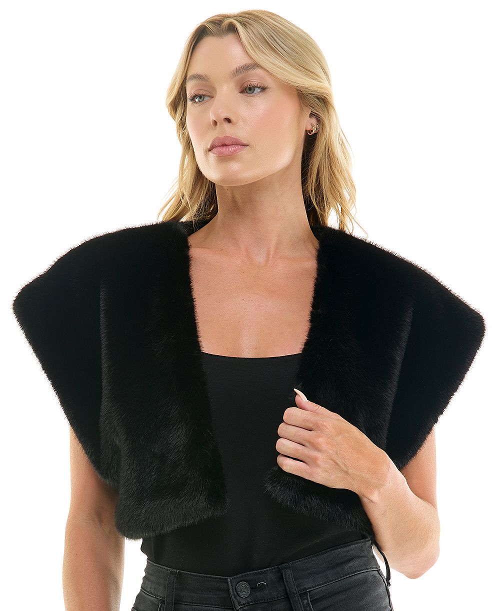 SENI & CADE Juniors' Faux Fur Cropped Vest