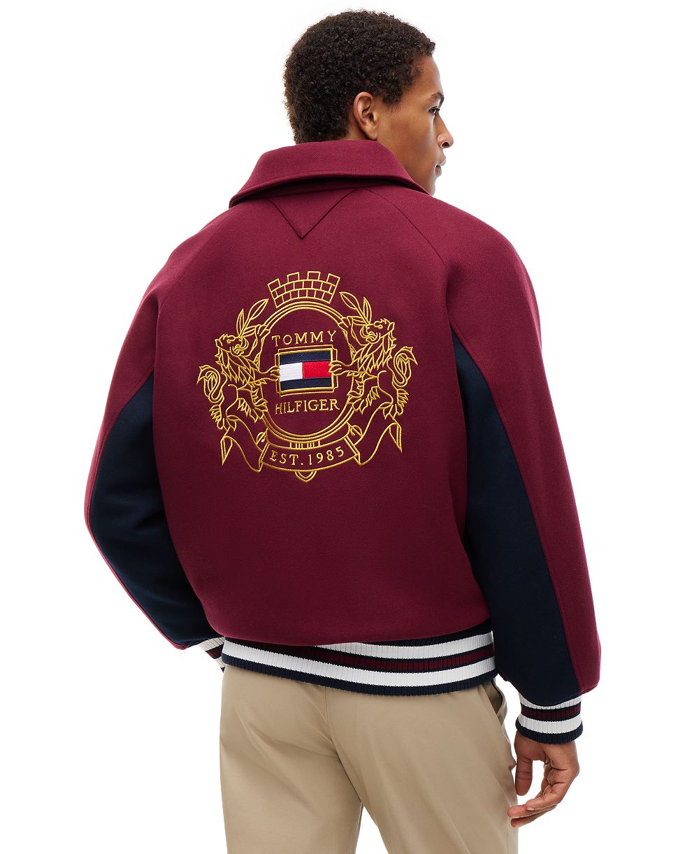 Tommy Hilfiger Men's American Icons Wool-Blend Varsity Jacket, Macy’s Exclusive