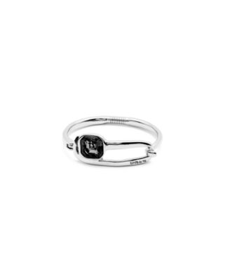 UNOde50 Silver Metal Alloy Black Faceted Glass Bracelet