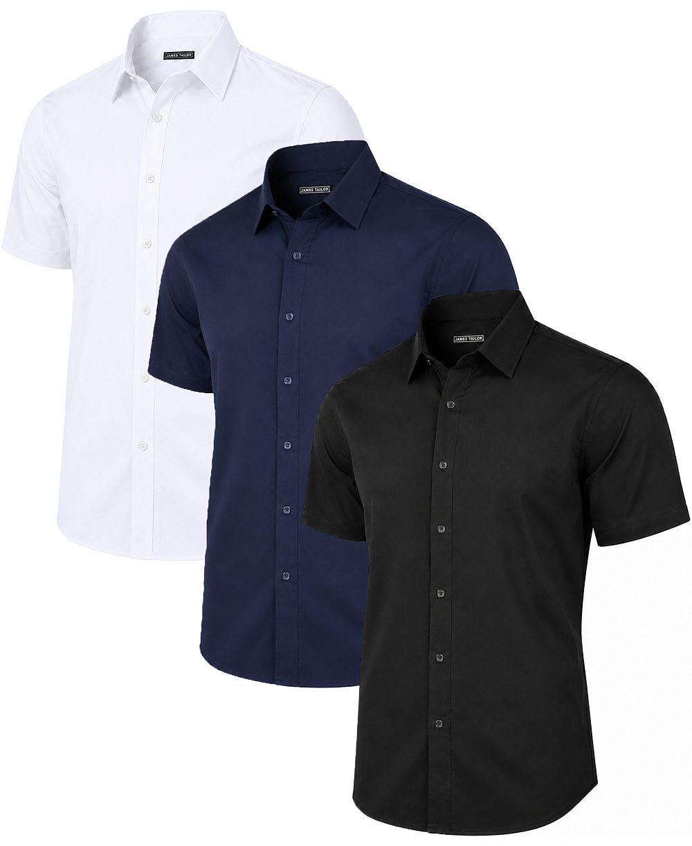 James Tailor Мужская рубашка Slim-Fit Point Collar, 3 шт.