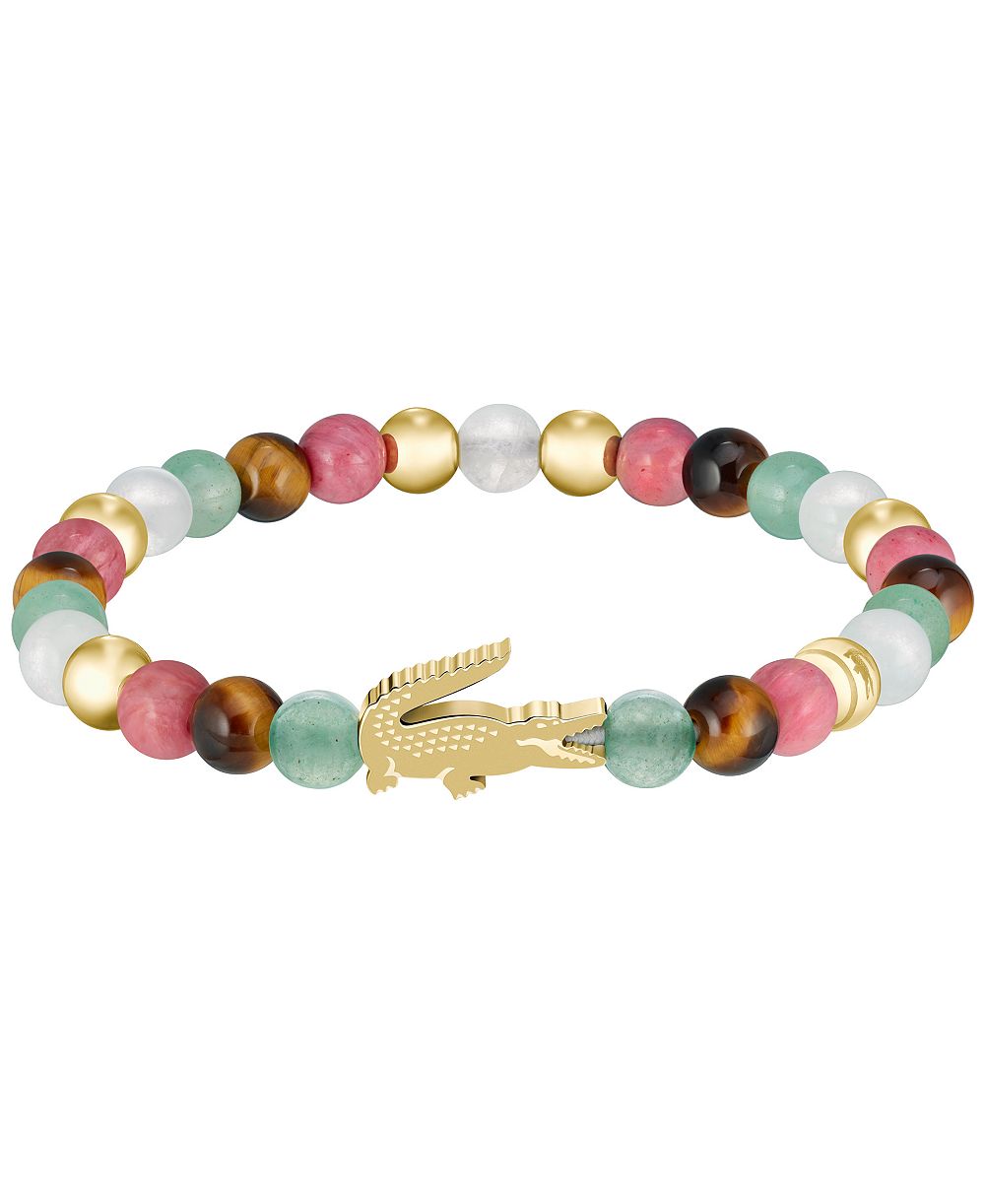 Lacoste Gold-Plated Beads Crocodile Bracelet
