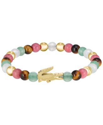 Lacoste Gold-Plated Beads Crocodile Bracelet