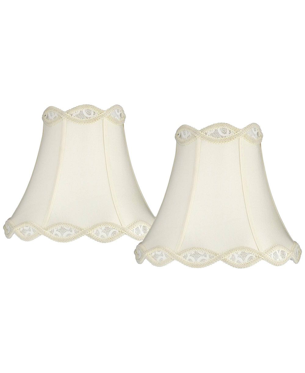Набор из 2 абажуров Springcrest с фестончатым краем, Medium 7" Top x 14" Bottom x 12.5" High