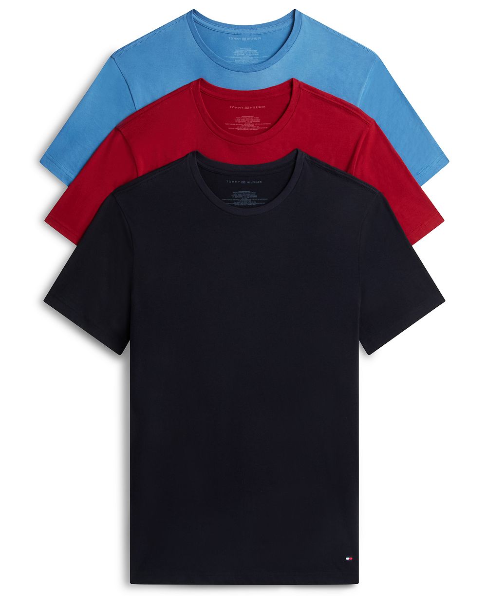 Tommy Hilfiger Men's Cotton Classics Crewneck Short-Sleeve T-Shirt, 3-Pack