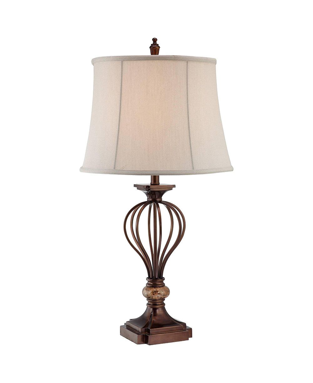 Kathy Ireland Villa Roma Traditional Table Lamp 29 1/2" Tall Dark Bronze Drum Shade for Bedroom Living Room Bedside Nightstand Office Kids