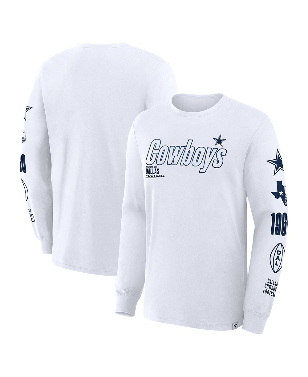 Мужская футболка Fanatics White Dallas Cowboys Legacy Long Sleeve