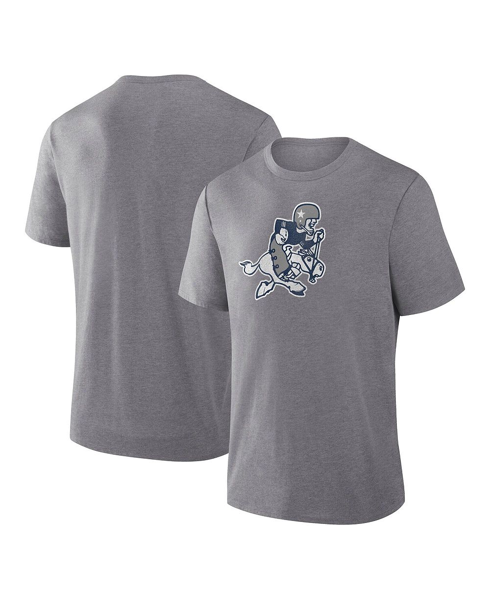 Мужская футболка Fanatics Heather Gray Dallas Cowboys Heritage Tribute Tri-Blend