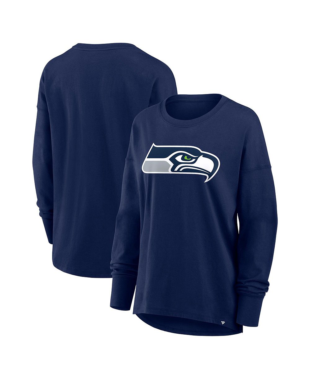 Женская футболка Fanatics College Navy Seattle Seahawks Essential Long Sleeve