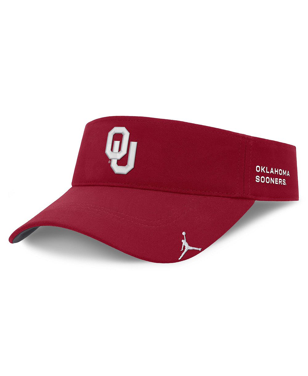 Мужская и женская малиновая козырьковая кепка Jordan Oklahoma Sooners 2026 On-Field Ace Adjustable Visor