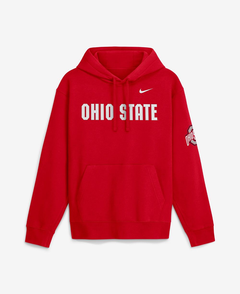 Мужское худи Nike Scarlet Ohio State Buckeyes 2026 Sideline Club Fleece
