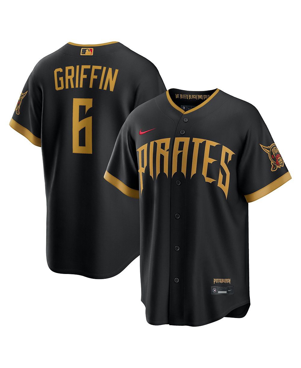 Мужская джерси Nike Konnor Griffin Black Pittsburgh Pirates 2026 City Connect Stadium