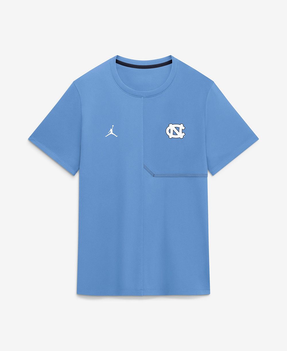 Jordan Men's Carolina Blue North Carolina Tar Heels 2026 Sideline UV Dri-FIT Coaches Shirt