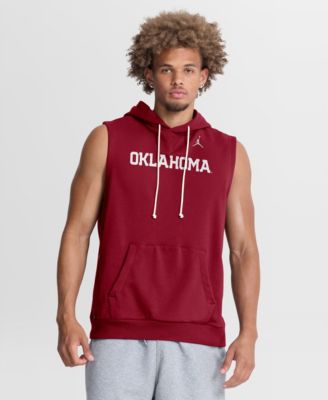 Jordan Men's Crimson Oklahoma Sooners 2026 Sideline Sleeveless Dri-FIT Hoodie