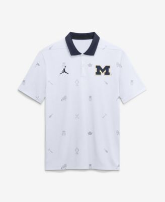 Jordan Мужская белая рубашка-поло Michigan Wolverines