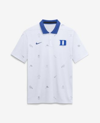 Nike Men's White Duke Blue Devils Vapor Pattern Dri-FIT Polo Shirt