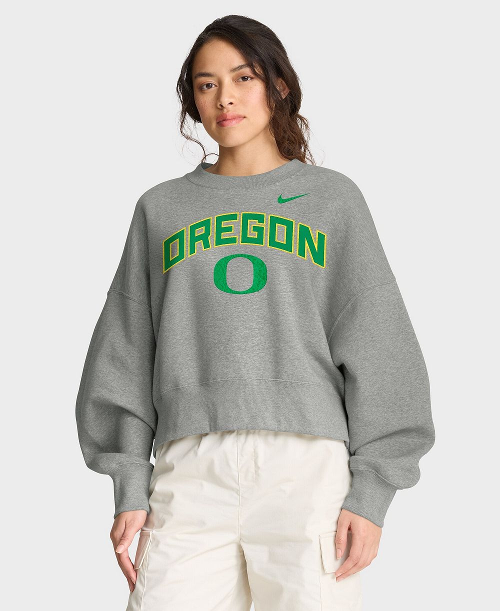 Nike Женский серый оверсайз свитшот Oregon Ducks Phoenix Arch Pullover