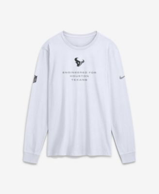 Мужская футболка Nike White Houston Texans Sideline Bold Arch Star Dri-FIT с длинным рукавом