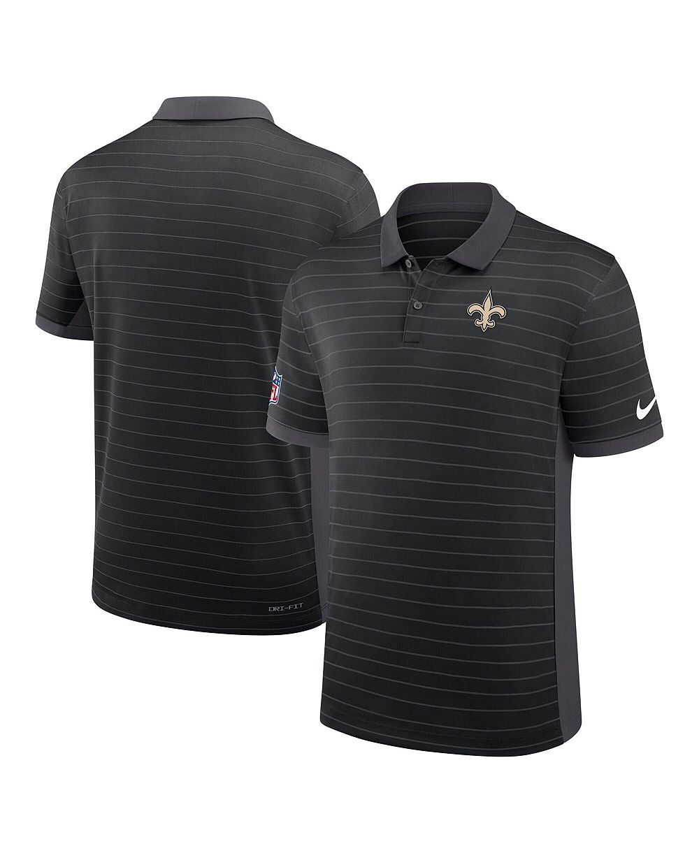 Nike Мужская рубашка-поло New Orleans Saints Sideline Victory Stripe Dri-FIT, черная
