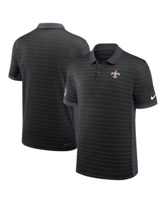 Nike Men's Black New Orleans Saints Sideline Victory Stripe Dri-FIT Polo Shirt