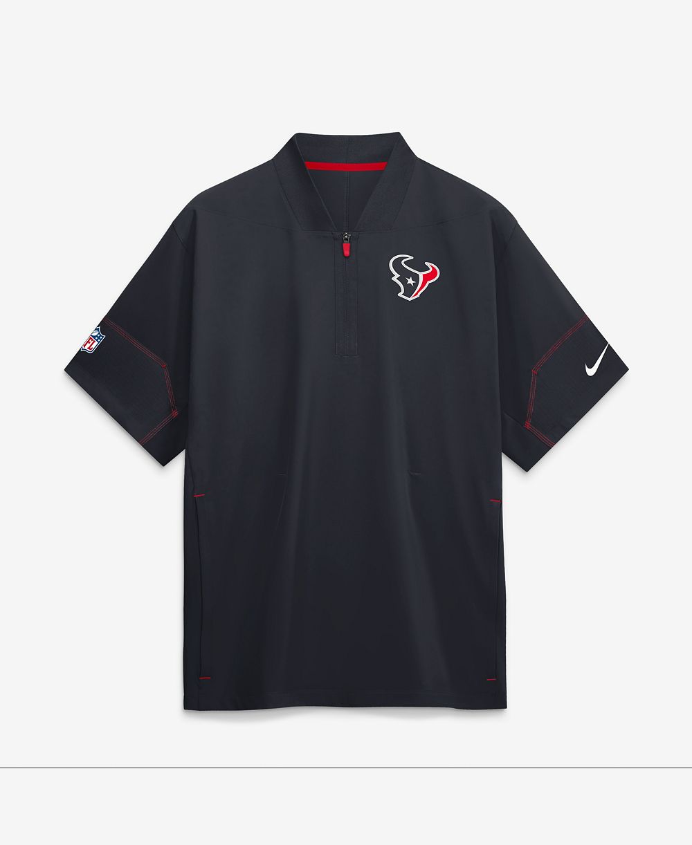 Мужская куртка-ветровка Nike Navy Houston Texans Sideline Short Sleeve Quarter-Zip Coaches