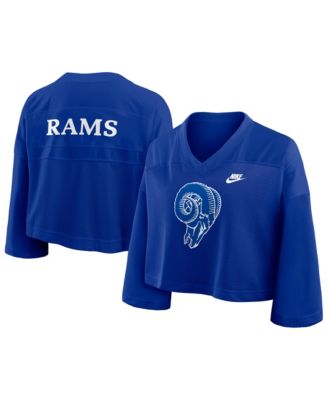 Женская укороченная сетчатая джерси Nike Royal Los Angeles Rams Rewind Cropped Mesh Dri-FIT