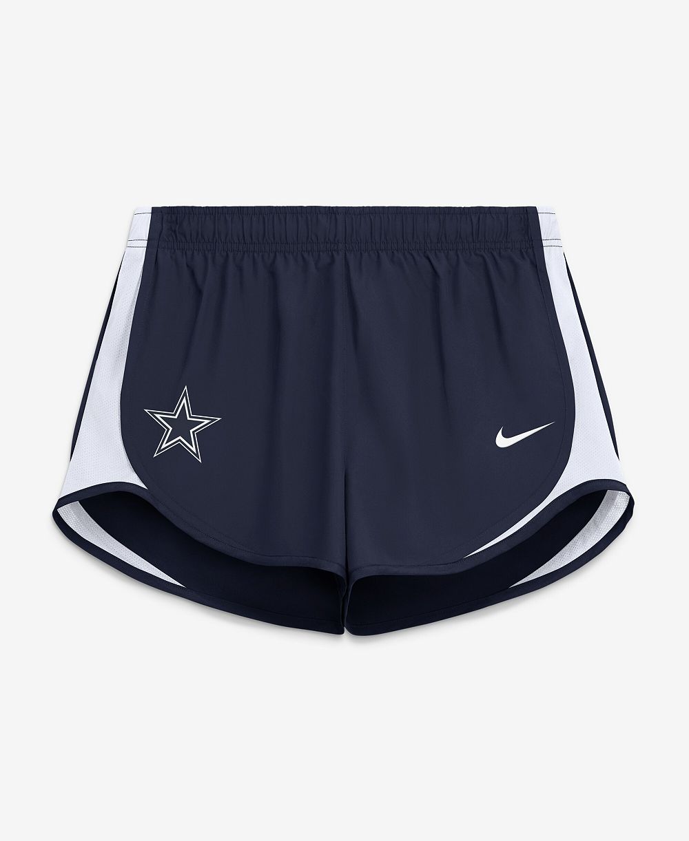 Nike Women's Navy Dallas Cowboys Tempo Mid-Rise Dri-FIT Shorts