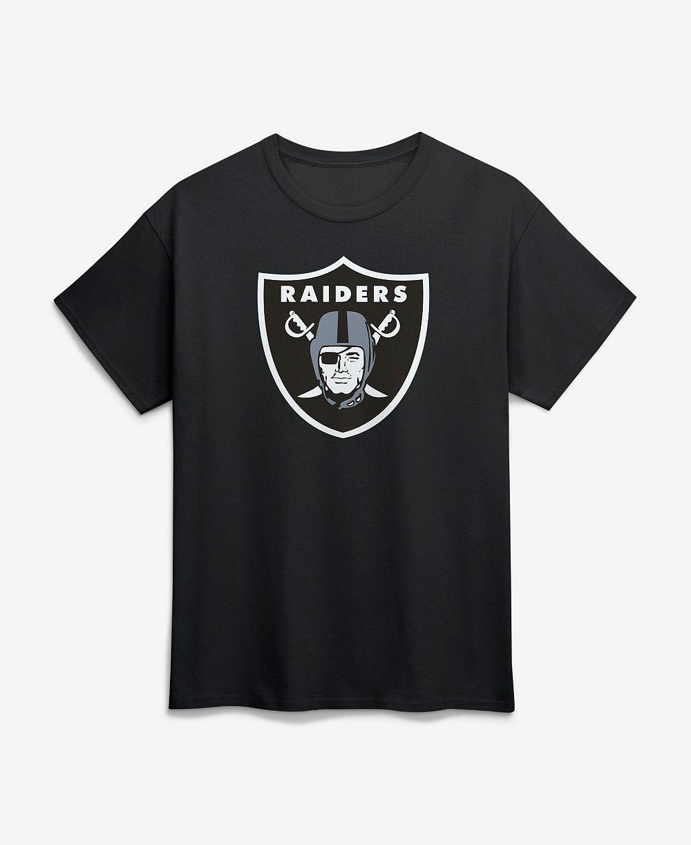 Logo Athletic Men's Black Las Vegas Raiders Primary Logo T-Shirt