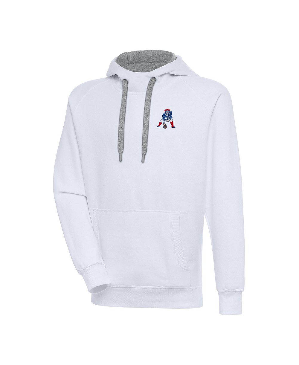 Мужское худи Antigua White New England Patriots Throwback Logo Victory Pullover