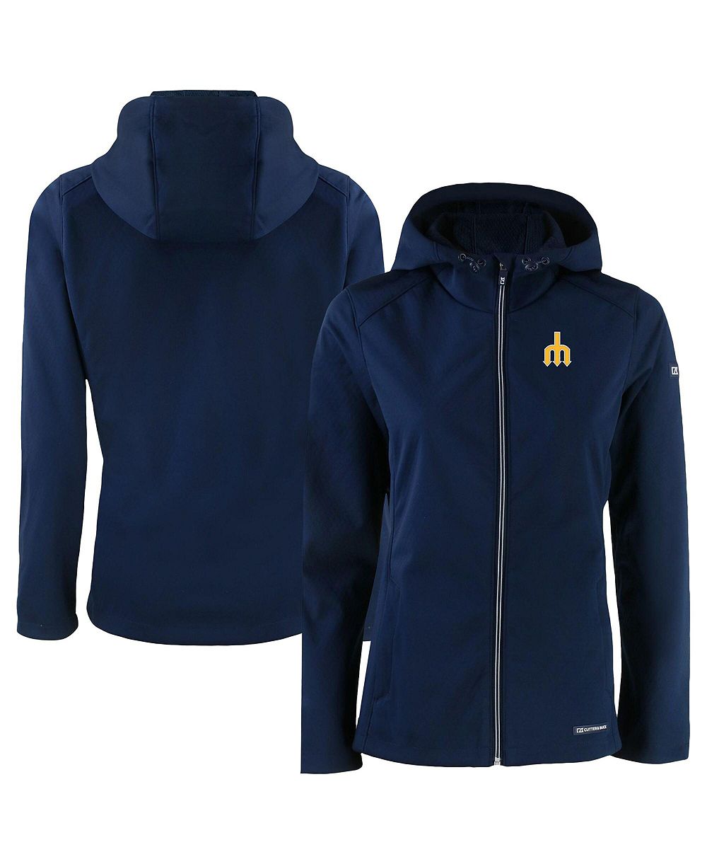 Cutter & Buck Women's Navy Seattle Mariners Evoke Eco Softshell Full-Zip Jacket