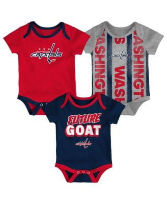 Outerstuff Baby Boys and Girls 3- Pack Washington Capitals Loyal Buddies Bodysuit Set