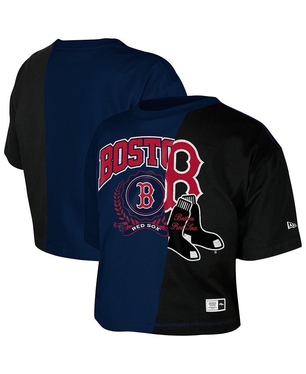 Женская укороченная футболка New Era Boston Red Sox Color Blocked