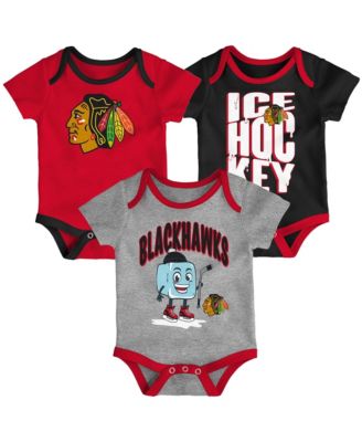 Outerstuff Baby Boys and Girls 3-Piece Chicago Blackhawks Triple Header Bodysuit Set