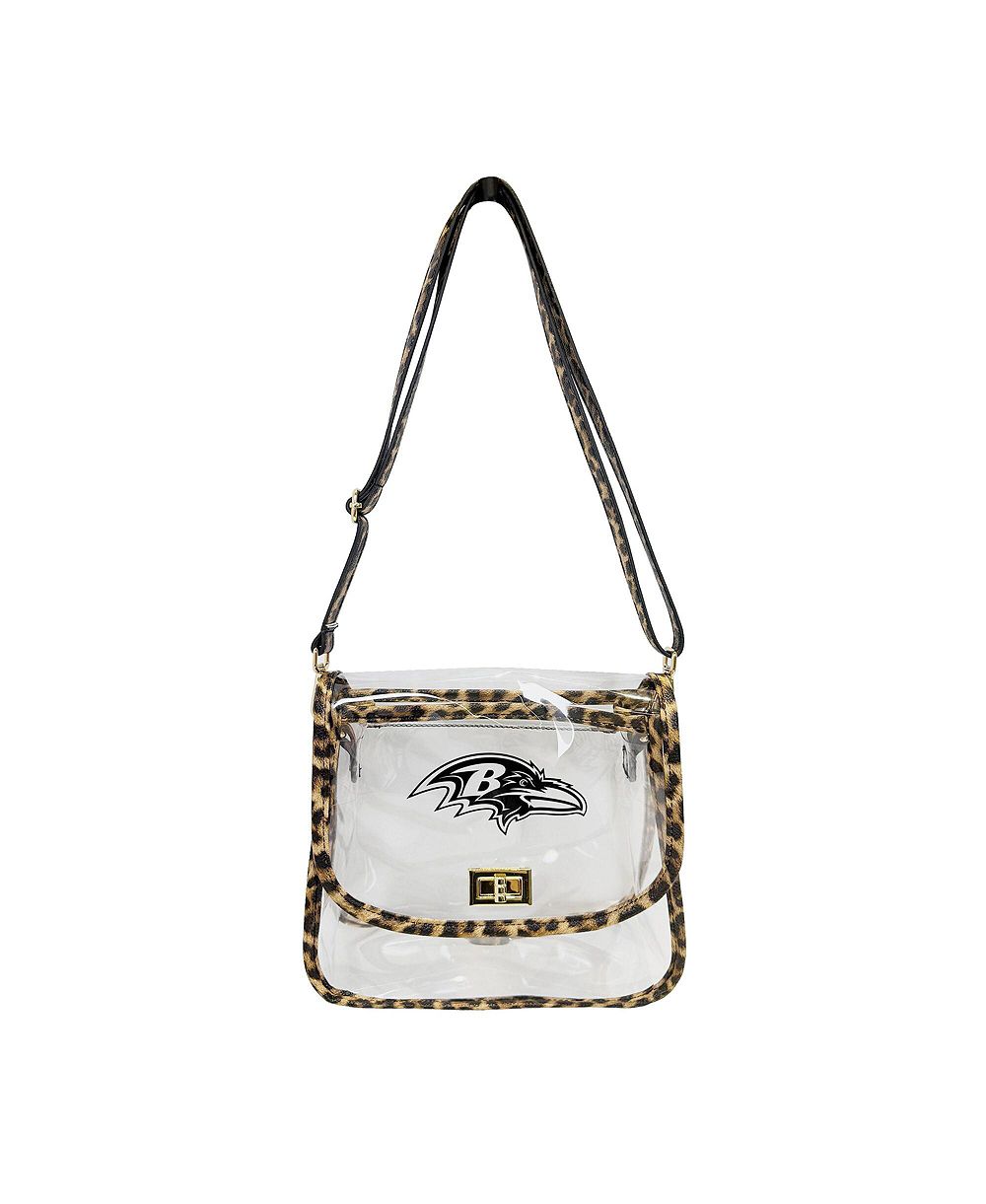 Прозрачная сумка Logo Brands Baltimore Ravens Leopard Print Trim Clear Purse