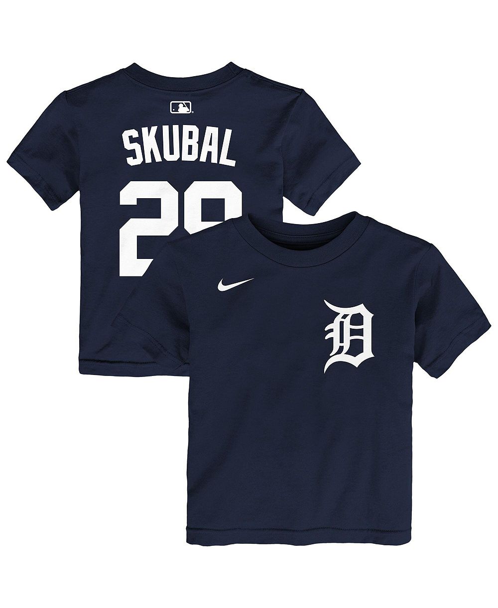 Nike Детская футболка Tarik Skubal Navy Detroit Tigers с именем и номером