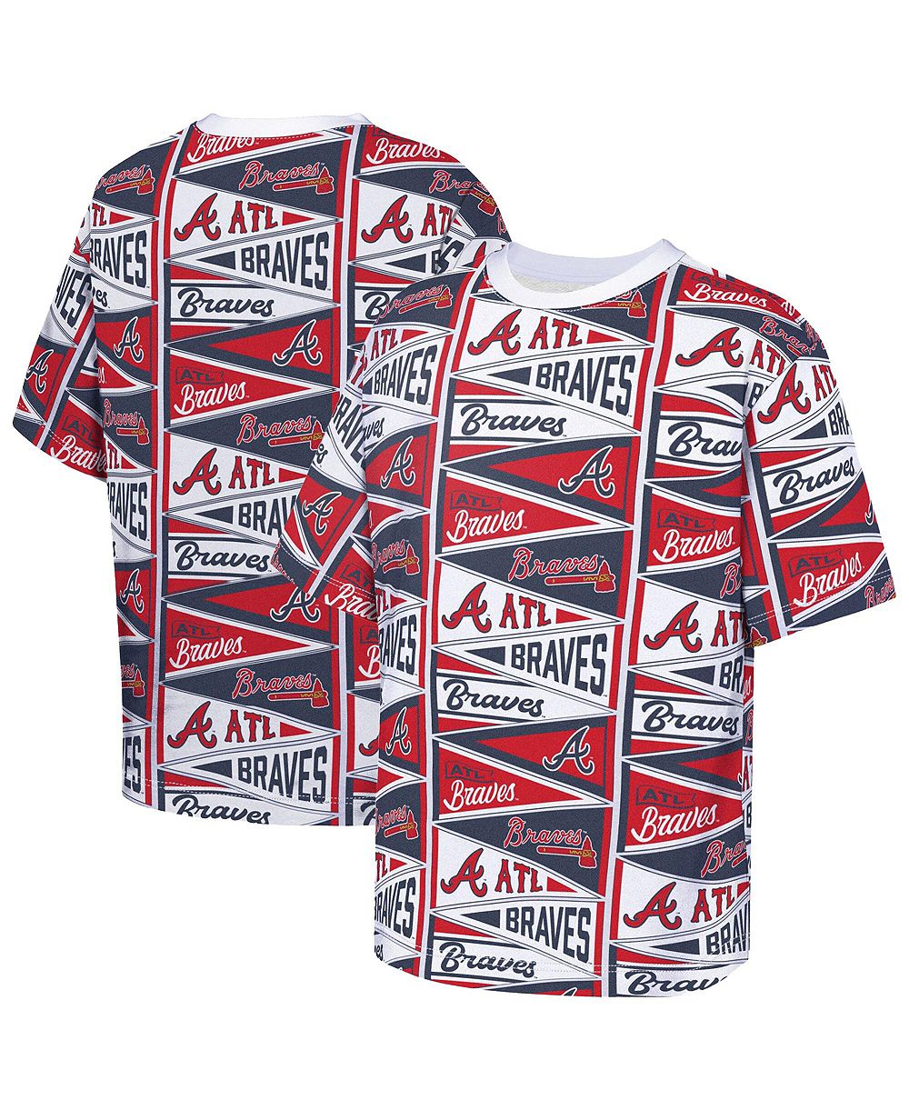 Детская футболка Outerstuff Red Atlanta Braves All-Over Pennant