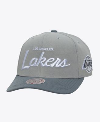 Кепка Mitchell & Ness Men's Gray Los Angeles Lakers Thunderstorm Head Coach Pro Crown Snapback