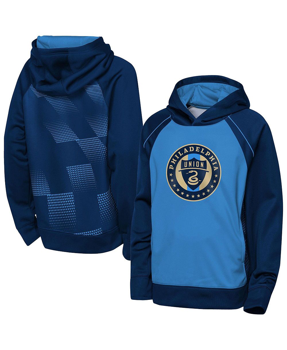 Худи Outerstuff Big Boys and Girls Blue/Navy Philadelphia Union Striker Fleece