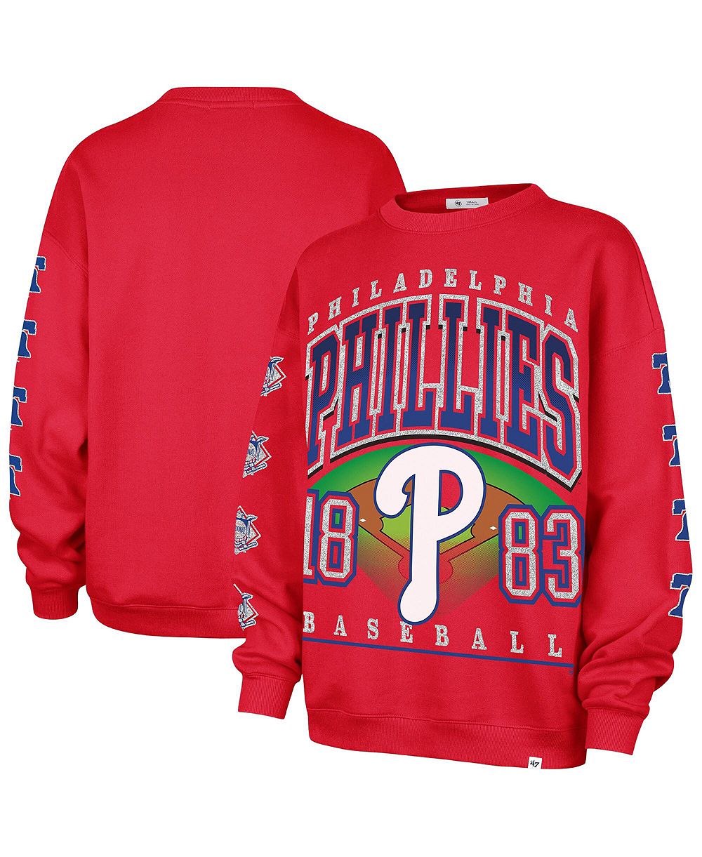 Свитшот '47 Brand Women's Philadelphia Phillies, красный, оверсайз
