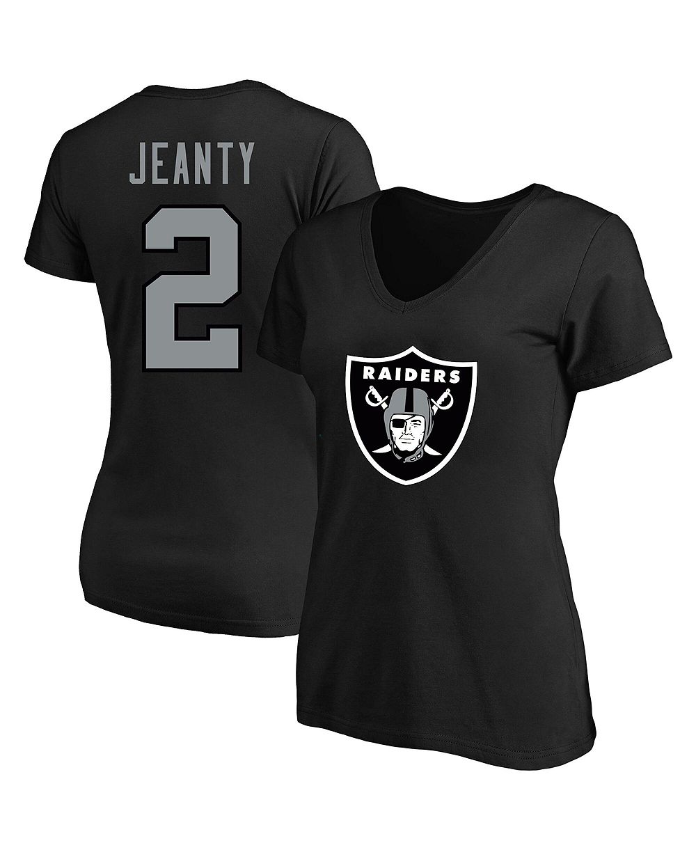 Женская футболка Fanatics Black Las Vegas Raiders Plus Size Name & Number V-Neck
