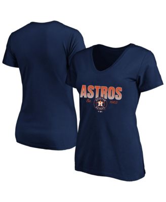 Женская футболка Fanatics Navy Houston Astros Plus Size Wordmark V-Neck