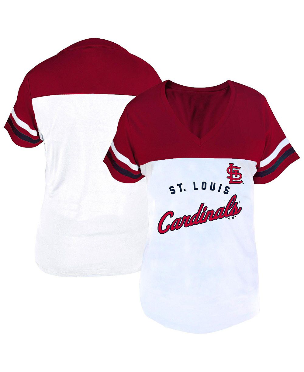 Fanatics Женская футболка V-образного выреза St. Louis Cardinals, white/red, Plus Size