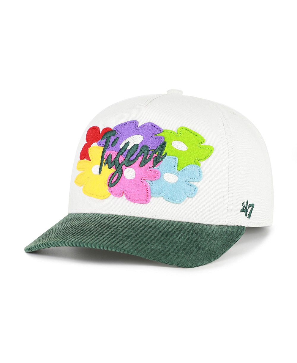 Мужская кепка '47 Brand White/Green Detroit Tigers Flora Gallery Hitch Adjustable