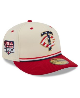 Мужская кремово-красная кепка New Era Minnesota Twins USA 250 Fourth of July 59FIFTY Fitted