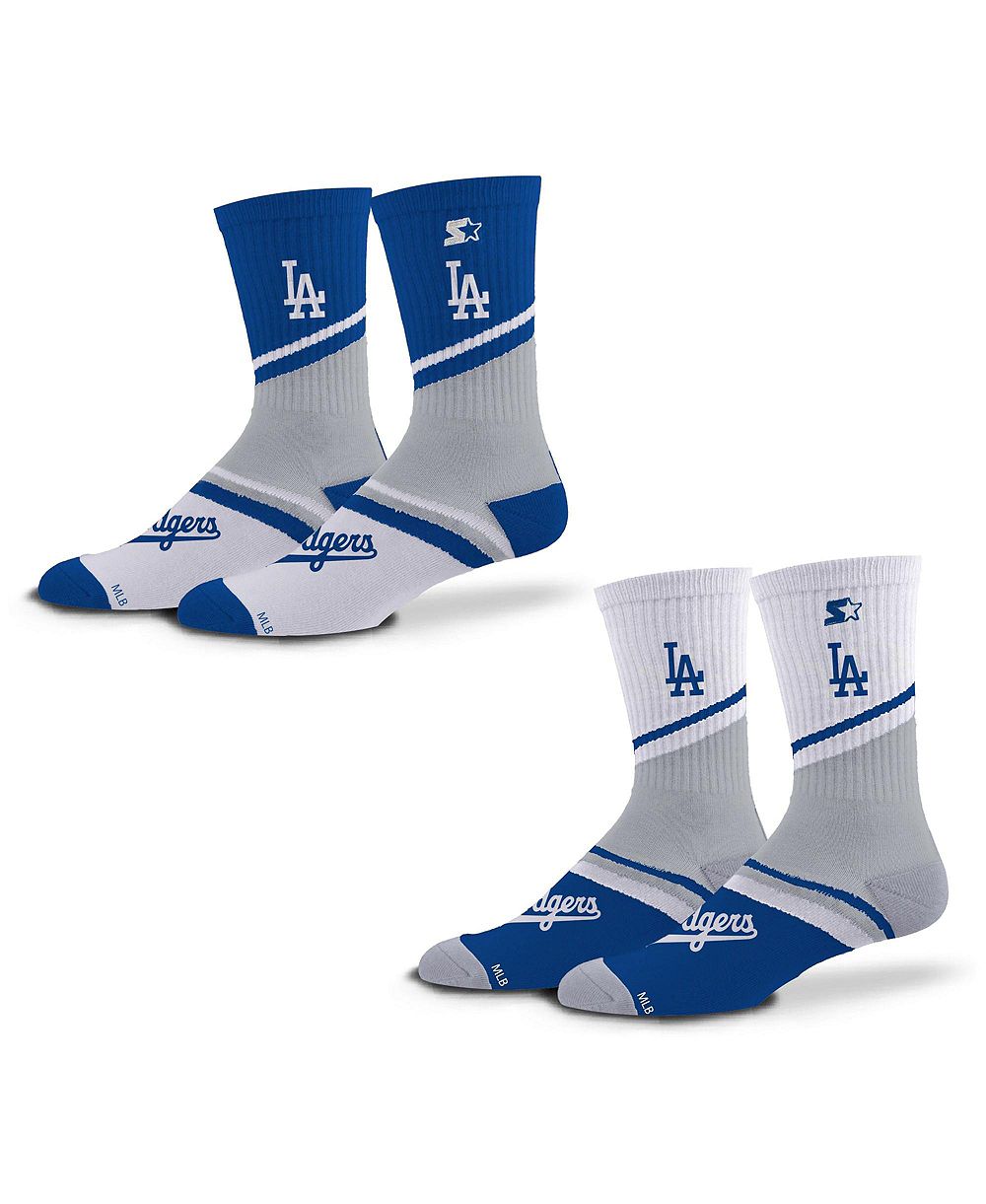 Набор носков Starter Royal/Gray Los Angeles Dodgers Old School Crew 2-Pack Мужской и Женский