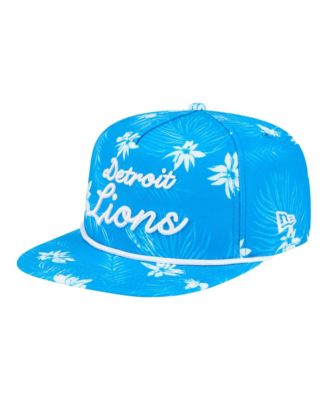 New Era Men's Blue Detroit Lions Palm Print A-Frame 9FIFTY Snapback Hat